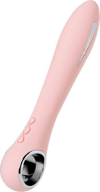 Розовый силиконовый вибратор с электростимуляцией GALVANI VIBE - 21 см.