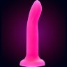 Ярко-розовый, светящийся в темноте фаллоимитатор Sam Glow - 17 см.