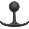 Черная анальная пробка с утяжелением Premium Silicone 3.3 Weighted Round Plug - 8,4 см.
