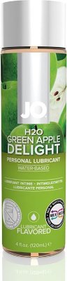 Ароматизированный лубрикант на водной основе JO Flavored Green Apple H2O - 120 мл.  Цена 3 448 руб. Ароматизированный лубрикант на водной основе JO Flavored Green Apple - превосходный аромат грешного восторга и длительное скольжение. Входят только пищевые ароматизаторы и натуральные вкусовые добавки, которые не содержат сахара, не оставляют послевкусия. Безопасен для применения, при попадании в желудок не вызывает раздражения. Совместим с алкоголем и пищевыми продуктами. Аромат зелёного яблока влияет на ту часть мужского мозга, которая отвечает за сексуальное влечение. Свежий и бодрящий аромат помогает снять усталость и вернуть силы. JO рекомендуется во всем мире врачами и фармацевтами. Совместим с любыми презервативами и сексуальными игрушками. вода, глицерин, натрий-карбоксиметилцеллюлоза, ароматизатор, метилпарабен, пропилпарабен. Страна: США. Объем: 120 мл.