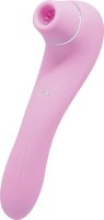 Розовый стимулятор Smoooch Clitoral Suction Vibration - 18,6 см.