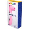Розовый стимулятор Smoooch Clitoral Suction Vibration - 18,6 см.