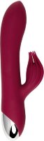 Бордовый вибратор-кролик Sangra - 20,5 см.