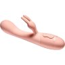 Персиковый вибратор Naya с клиторальным отростком - 18,3 см.