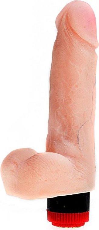 Упругий вибратор с большой мошонкой ART-Style №14 - 18 см.