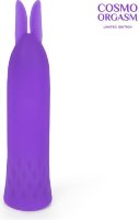 Фиолетовый вибростимулятор в форме зайчика - 10,5 см.