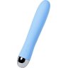 Голубой силиконовый вибратор с функцией нагрева и пульсирующими шариками FAHRENHEIT - 19 см.