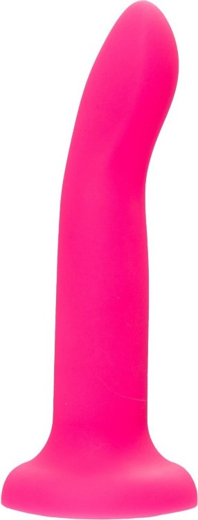 Ярко-розовый, светящийся в темноте фаллоимитатор Bucky Glow - 14 см.