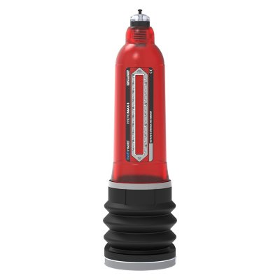 Красная гидропомпа Bathmate HydroMAX8 Длина: 33 см. Диаметр: 10.2 см. Гидропомпа является безопасным средством увеличения полового члена в домашних условиях. Подходит для мужчин с размером 16-21 см. Bathmate Hydromax8 - это уникальная гидропомпа из серии Hydromax, которая на 35% эффективнее и на 15% больше Bathmate Hercules. Она также оснащена переключателем для быстрого сброса воды и фиксации разряжения и функцией поворота колбы. Помпа абсолютно безопасна, проста в использовании и эффективна – она удобно крепится на основании пениса, не вызывая дискомфорта, и создает достаточное давление для эффективных тренировок, не требуя постоянной подкачки. В отличие от других вакуумных помп, гидропомпы Bathmate использует силу воды, поэтому его нужно использовать в ванной или душе. Благодаря гидропомпе происходит усиленный прилив крови к тканям паховой области, каверозным телам, в следствие чего увеличивается длина и диаметр полового члена. Эрекция пениса становится более выраженной и продолжительной. При регулярном использовании происходит увеличение пениса на 2-3 см. Страна: Великобритания. Материал: анодированный пластик, силикон.