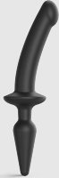 Черный двусторонний фаллоимитатор Strap-On-Me Dildo Plug-In Switch size S
