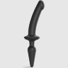 Черный двусторонний фаллоимитатор Strap-On-Me Dildo Plug-In Switch size S