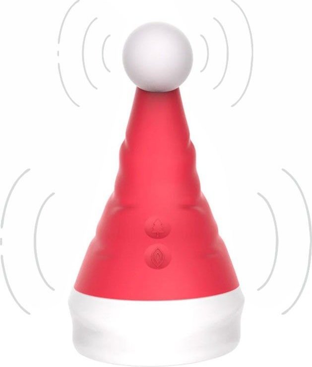 Красный вибростимулятор в форме колпака Magical Santa Hat