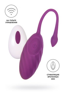 Фиолетовое силиконовое виброяйцо Purr  Цена 3 300 руб. Длина: 18 см. Диаметр: 3.5 см. Виброяйцо A-Toys Purr – это оригинальная секс-игрушка, которая привнесет яркие ощущения в вашу интимную жизнь.10 режимов с мощными импульсами вибрации будоражат при первом прикосновении и помогают подвести партнера к волнительной кульминации. А дистанционный пульт и простое управление помогут не отвлекаться от процесса. Универсальность этой игрушки позволяет использовать ее не только для клиторальной и вагинальной стимуляций, но и для стимуляции любой из эрогенных зон партнера. Рабочая длина - 7,5 см. Страна: Китай. Материал: силикон. Батарейки: встроенный аккумулятор.