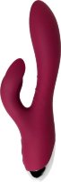 Бордовый вибратор-кролик Mion - 22 см.