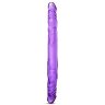 Фиолетовый двусторонний фаллоимитатор 14 Inch Double Dildo - 35 см.