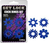 Набор из 4 синих колец Get Lock