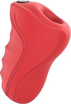 Красный эластичный мастурбатор с вибропулей