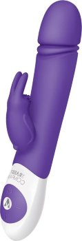 Фиолетовый вибратор с функцией толкания Thrusting Rabbit