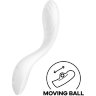 Белый вибромассажер Rrrolling Pleasure с движущимся шариком - 23 см.