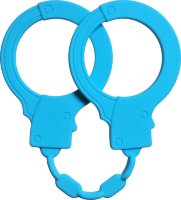 Голубые силиконовые наручники Stretchy Cuffs Turquoise