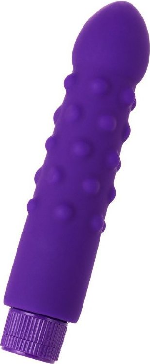 Фиолетовый вибратор с шишечками - 17 см.