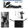 Черный безремневой страпон Multi Orgasm Size M с клиторальной стимуляцией