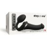 Черный безремневой страпон Multi Orgasm Size M с клиторальной стимуляцией