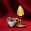 Золотистая анальная пробка с прозрачным кристаллом в форме сердца  Цена 767 руб. - Золотистая анальная пробка с прозрачным кристаллом в форме сердца