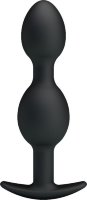 Чёрные анальные шарики из силикона - 12,5 см.