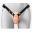 Телесный полый страпон на черных ремнях Hollow Silicone Strap-on - 17,8 см. - Телесный полый страпон на черных ремнях Hollow Silicone Strap-on - 17,8 см.