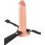 Телесный полый страпон на черных ремнях Hollow Silicone Strap-on - 17,8 см. - Телесный полый страпон на черных ремнях Hollow Silicone Strap-on - 17,8 см.