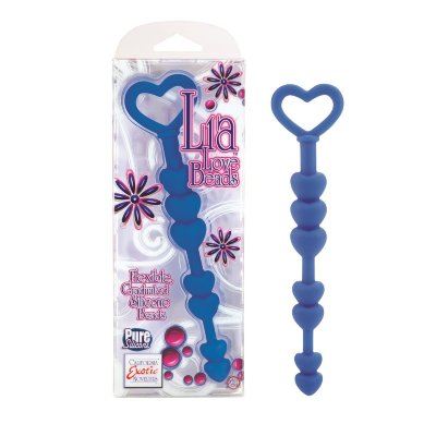 Синие анальные бусы LIA LOVE BEADS - 17,8 см.  Цена 1 076 руб. Длина: 17.8 см. Диаметр: 2.5 см. Оригинальные анальные бусы в виде сердечек, выполненные из чистейшего голубого силикона. Благодаря высококачественному материалу игрушка хорошо тянется, очень гибкая и приятная на ощупь. Ограничительное основание также выполнено в форме сердца. Игрушка полностью гипоаллергенная и не имеет запахов. Минимальный диаметр - 1,7 см. Страна: Китай. Материал: силикон.