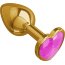 Золотистая анальная втулка с розовым кристаллом-сердцем - 7 см.  Цена 2 182 руб. - Золотистая анальная втулка с розовым кристаллом-сердцем - 7 см.