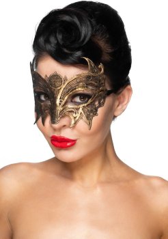 Золотистая карнавальная маска Андромеда