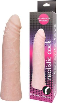 Гнущийся фаллоимитатор телесного цвета Realistic Cock - 20 см.