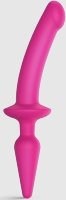 Розовый двусторонний фаллоимитатор Strap-On-Me Dildo Plug-In Switch size S