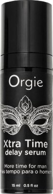 Пролонгирующая сыворотка ORGIE Xtra Time Delay Serum - 15 мл.  Цена 2 498 руб. Откройте новую главу удовольствия с сывороткой Xtra Time Delay Serum от знаменитого бренда ORGIE! В ее основе – высококачественный силикон, который нежно обволакивает пенис тонкой пленкой, способствуя снижению его чувствительности. И это не анестетики! Забудьте о бензокаине и лидокаине. Функция сыворотки Xtra Time Delay - уменьшение чувствительности полового члена, которое приносит максимум удовольствия. Забудьте о трении и сконцентрируйтесь на наслаждении. Пусть удовольствие продлится дольше, чем вы ожидали. Удобный флакон с дозатором объемом 15 мл содержит около 75 доз удовольствия. Применение – элементарное: нанесите одну-две дозы сыворотки перед интимным моментом на эрегированный пенис. Повторите еще раз, если пожелаете. Не забывайте, что это удивительное дополнение не заменяет презервативы. Любите и наслаждайтесь самыми сокровенными моментами столько, сколько пожелаете. А Orgie будет сопровождать вас в каждом мгновении чтобы усилить ваше удовольствие. Страна: Португалия. Объем: 15 мл.