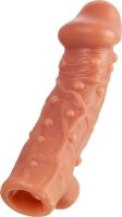 Телесная насадка на фаллос с отверстием для мошонки EXTREME SLEEVE - 15,6 см.