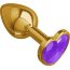 Золотистая анальная втулка с фиолетовым кристаллом-сердцем - 7 см.  Цена 2 199 руб. - Золотистая анальная втулка с фиолетовым кристаллом-сердцем - 7 см.