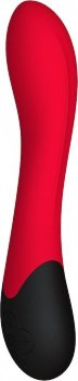 Красный вибратор Lynx для стимуляции точки G с нагревом - 20,8 см.