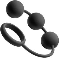 Анальные шарики Tom of Finland Silicone Cock Ring with 3 Weighted Balls