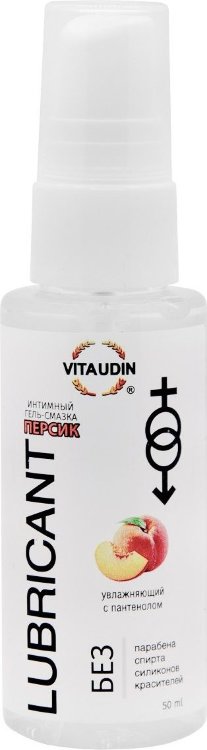 Интимный гель-смазка на водной основе VITA UDIN с ароматом персика - 50 мл.