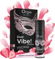 Съедобный жидкий вибратор Dual Vibe! со вкусом клубничного джина с тоником - 15 мл.