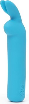 Голубая вибропуля с ушками Rechargeable Rabbit Ears Bullet Vibrator