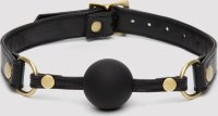 Черный кляп-шар Bound to You Faux Leather Ball Gag