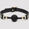 Черный кляп-шар Bound to You Faux Leather Ball Gag