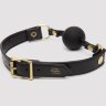 Черный кляп-шар Bound to You Faux Leather Ball Gag