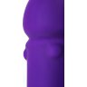 Фиолетовый вибратор с утолщением посередине и клиторальным зайчиком - 18 см.