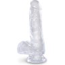 Прозрачный фаллоимитатор King Cock Clear 6 Cock with Balls - 17,8 см.