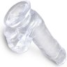 Прозрачный фаллоимитатор King Cock Clear 6 Cock with Balls - 17,8 см.